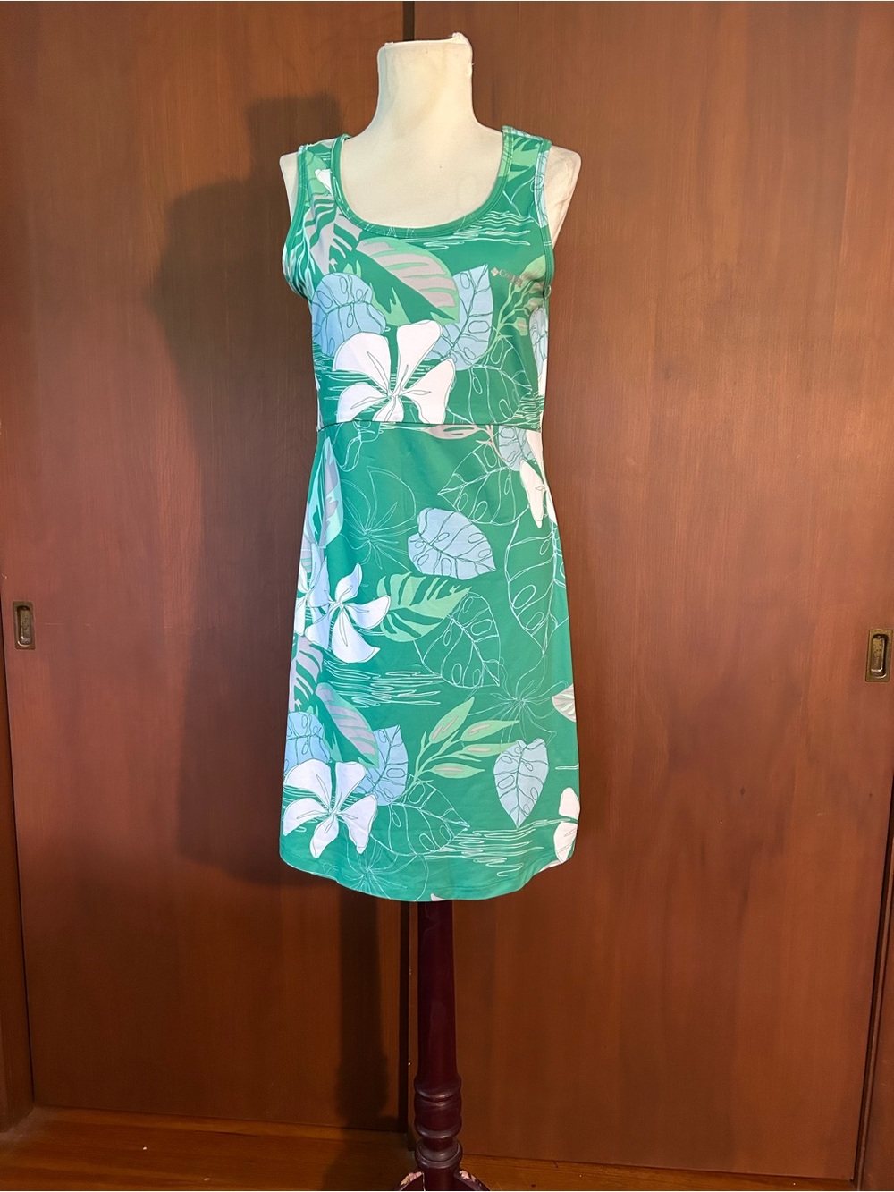 Columbia Green Leaf Print Dress